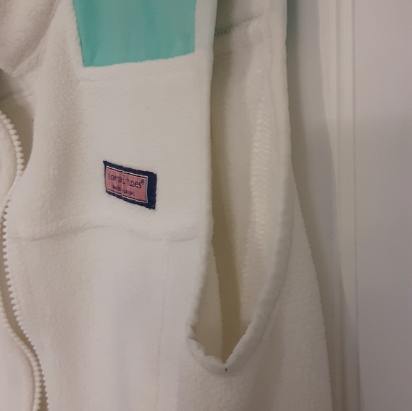 Vineyard Vines XXS fleece vest white and aqua - Picture 7 of 13